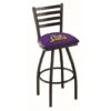 25 Inch Black James Madison Ladder Back Swivel Bar Stool