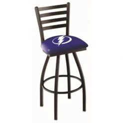 25 Inch Black Tampa Bay Lightning Ladder Back Swivel Bar Stool