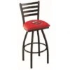 25 Inch Black Western Kentucky Ladder Back Swivel Bar Stool