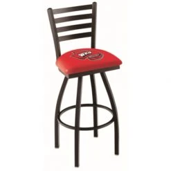 25 Inch Black Western Kentucky Ladder Back Swivel Bar Stool
