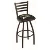 25 Inch Black Western Michigan Ladder Back Swivel Bar Stool