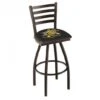 25 Inch Black Wichita State Ladder Back Swivel Bar Stool
