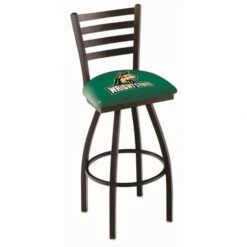 30 Inch Black Wright State Ladder Back Swivel Counter Stool