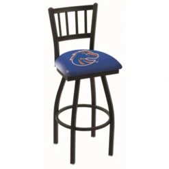 30 Inch Black Boise State Jailhouse Back Swivel Counter Stool