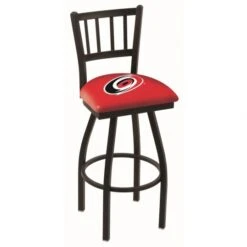 25 Inch Black Carolina Hurricanes Jailhouse Back Swivel Bar Stool