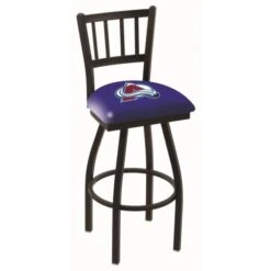 25 Inch Black Colorado Avalanche Jailhouse Back Swivel Bar Stool