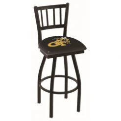 25 Inch Black Georgia Tech Jailhouse Back Swivel Bar Stool