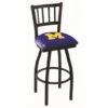 25 Inch Black Michigan Jailhouse Back Swivel Bar Stool