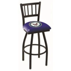 30 Inch Black U.S. Navy Jailhouse Back Swivel Counter Stool