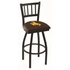 30 Inch Black Wyoming Jailhouse Back Swivel Counter Stool