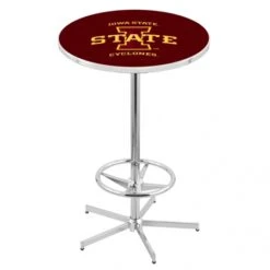 42 Inch Chrome Iowa State Pub Table