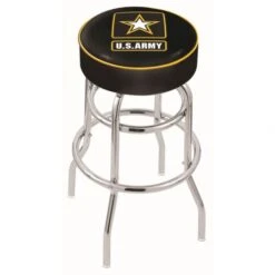 30 Inch U.S. Army 2-Ring Swivel Counter Stool W/ Chrome Base