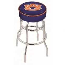 25 Inch Auburn Chrome 2-Ring Base Swivel Bar Stool