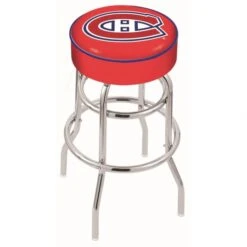 25 Inch Montreal Canadiens Chrome 2-Ring Base Swivel Bar Stool