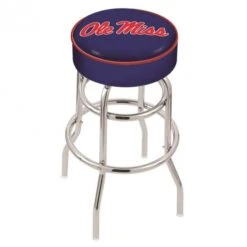 30 Inch Ole Miss 2-Ring Swivel Counter Stool W/ Chrome Base