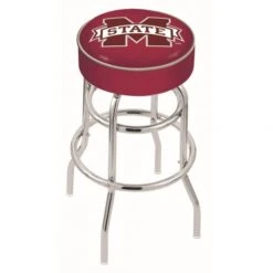30 Inch Mississippi State 2-Ring Swivel Counter Stool W/ Chrome Base