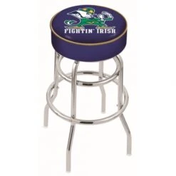 30 Inch Notre Dame Leprechaun 2-Ring Swivel Counter Stool W/ Chrome Base