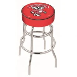 30 Inch 4 Wisconsin Badger 2-Ring Swivel Counter Stool W/ Chrome Base