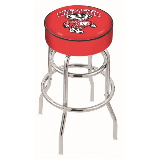 30 Inch 4 Wisconsin Badger 2-Ring Swivel Counter Stool W/ Chrome Base 1 30 Inch 4 Wisconsin Badger 2-Ring Swivel Counter Stool W/ Chrome Base