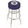 25 Inch Winnipeg Jets Chrome 2-Ring Base Swivel Bar Stool