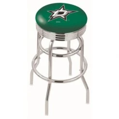 L7C3 - 30 Inch Chrome 2-Ring Dallas Stars Swivel Counter Stool