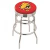 L7C3 - 25 Inch Chrome 2-Ring Ferris State Swivel Bar Stool