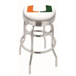 L7C3 - 25 Inch Chrome 2-Ring Miami Swivel Bar Stool