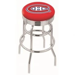 L7C3 - 30 Inch Chrome 2-Ring Montreal Canadiens Swivel Counter Stool