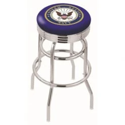 L7C3 - 30 Inch Chrome 2-Ring U.S. Navy Swivel Counter Stool