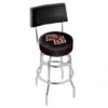 25 Inch Chrome 2-Ring Boston College Swivel Bar Stool W/ Back