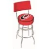 30 Inch Chrome 2-Ring Carolina Hurricanes Swivel Counter Stool W/ Back