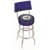 25 Inch Chrome 2-Ring U.S. Navy Swivel Bar Stool W/ Back