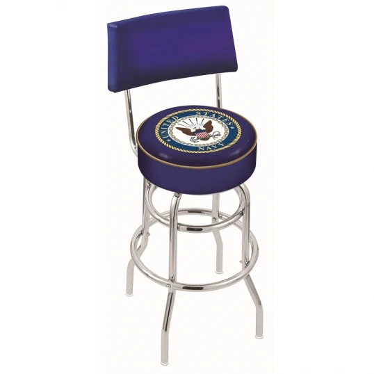25 Inch Chrome 2-Ring U.S. Navy Swivel Bar Stool W/ Back 1 25 Inch Chrome 2-Ring U.S. Navy Swivel Bar Stool W/ Back