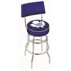 25 Inch Chrome 2-Ring Toronto Maple Leafs Swivel Bar Stool W/ Back