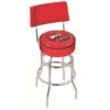 30 Inch Chrome 2-Ring Western Kentucky Swivel Counter Stool W/ Back