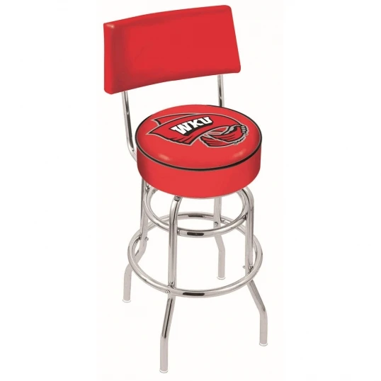 30 Inch Chrome 2-Ring Western Kentucky Swivel Counter Stool W/ Back 1 30 Inch Chrome 2-Ring Western Kentucky Swivel Counter Stool W/ Back