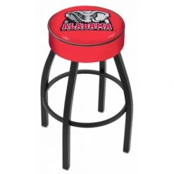 25 Inch Alabama Elephant Logo Swivel Bar Stool W/ Black Base