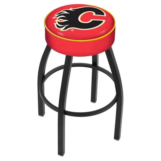 30 Inch Calgary Flames Logo Swivel Counter Stool W/ Black Base 1 30 Inch Calgary Flames Logo Swivel Counter Stool W/ Black Base