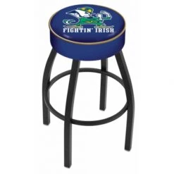 25 Inch Notre Dame Leprechaun Logo Swivel Bar Stool W/ Black Base
