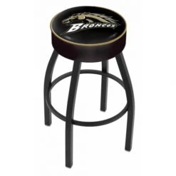 30 Inch Western Michigan Logo Swivel Counter Stool W/ Black Base