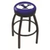 30 Inch Black Brigham Young Swivel Counter Stool W/ Accent Ring