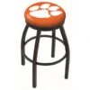 25 Inch Black Clemson Swivel Bar Stool W/ Accent Ring