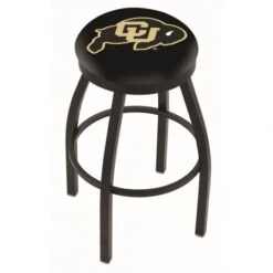 30 Inch Black Colorado Swivel Counter Stool W/ Accent Ring