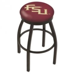 30 Inch Black Florida State Swivel Counter Stool W/ Accent Ring