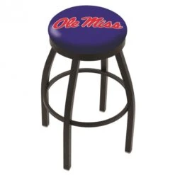 30 Inch Black Ole Miss Swivel Counter Stool W/ Accent Ring
