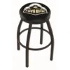 25 Inch Black Purdue Swivel Bar Stool W/ Accent Ring