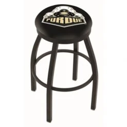 25 Inch Black Purdue Swivel Bar Stool W/ Accent Ring