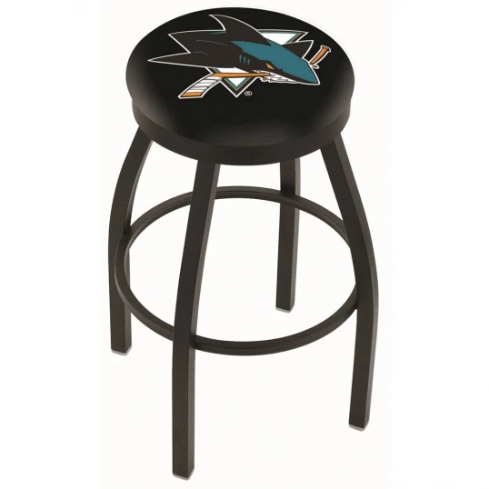 25 Inch Black San Jose Sharks Swivel Bar Stool W/ Accent Ring 1 25 Inch Black San Jose Sharks Swivel Bar Stool W/ Accent Ring