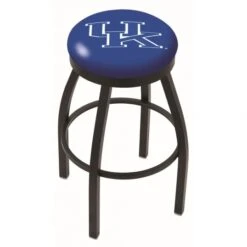 25 Inch Black Kentucky UK Swivel Bar Stool W/ Accent Ring