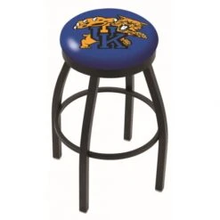 25 Inch Black Kentucky Wildcat Swivel Bar Stool W/ Accent Ring